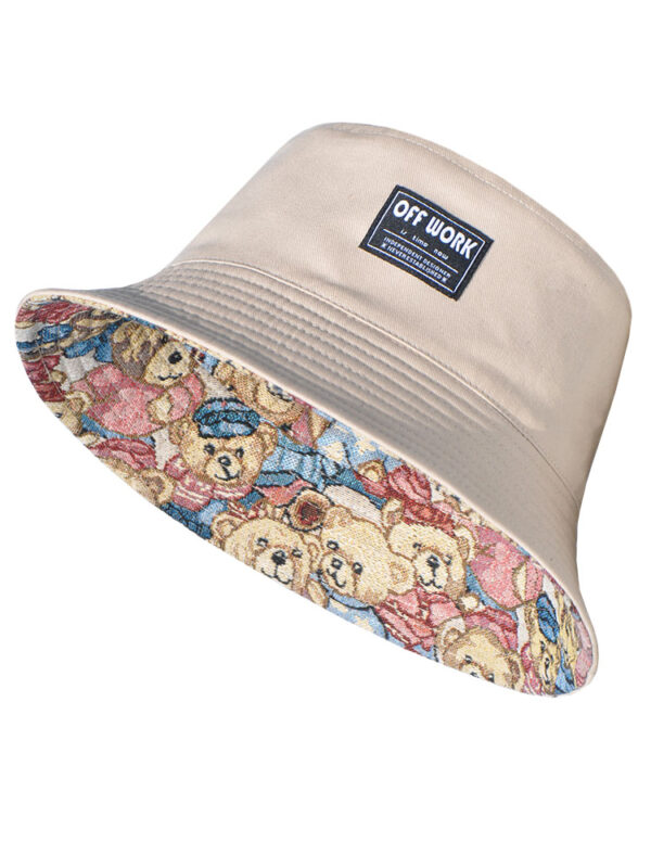 26090029_16 Khaki Little Bear Reversible Bucket Hat 26090029_16