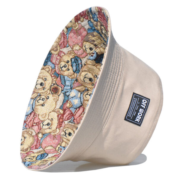 26090029_17 Khaki Little Bear Reversible Bucket Hat 26090029_17