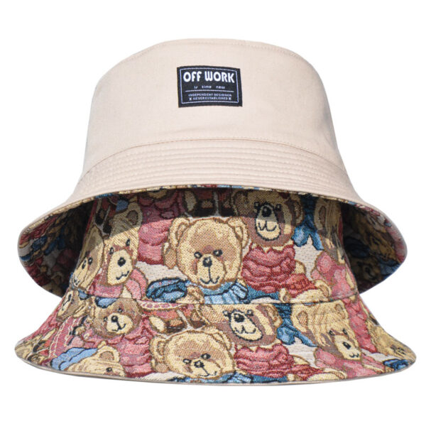 26090029_18 Khaki Little Bear Reversible Bucket Hat 26090029_18