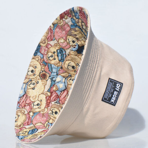 26090029_20 Khaki Little Bear Reversible Bucket Hat 26090029_20