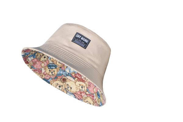 26090029_4 Khaki Little Bear Reversible Bucket Hat 26090029_4