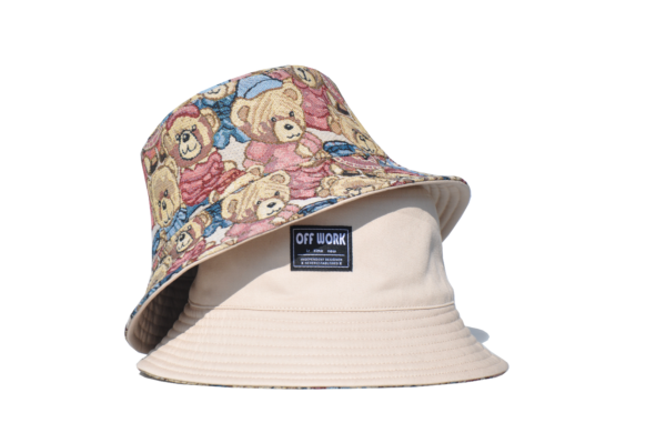 26090029_6 Khaki Little Bear Reversible Bucket Hat 26090029_6