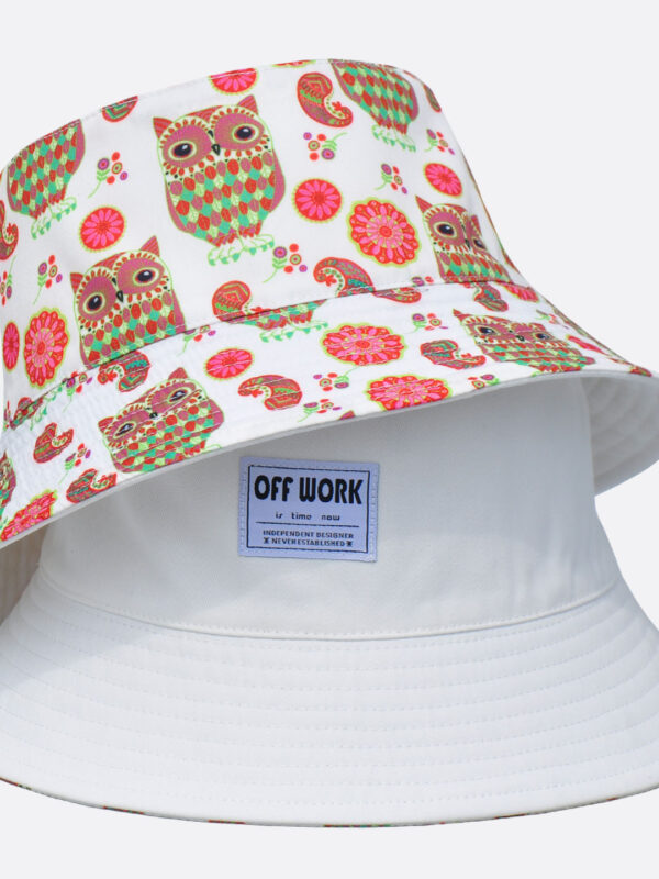 Paisley Owl Reversible Bucket Hat