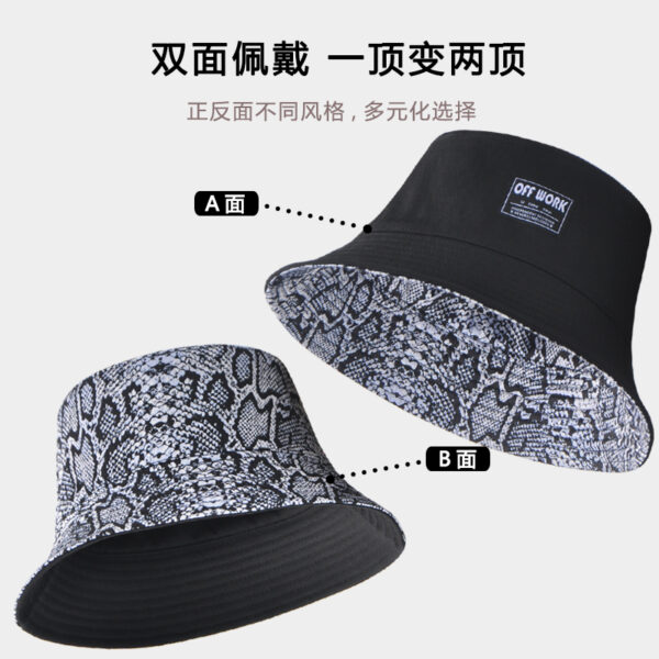 26090041_1 Black Python-Print Reversible Bucket Hat