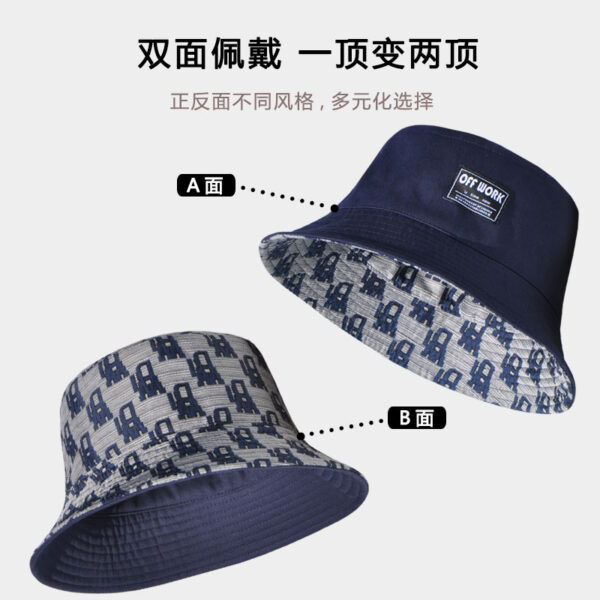 26090050_1 Navy Letter Reversible Bucket Hat