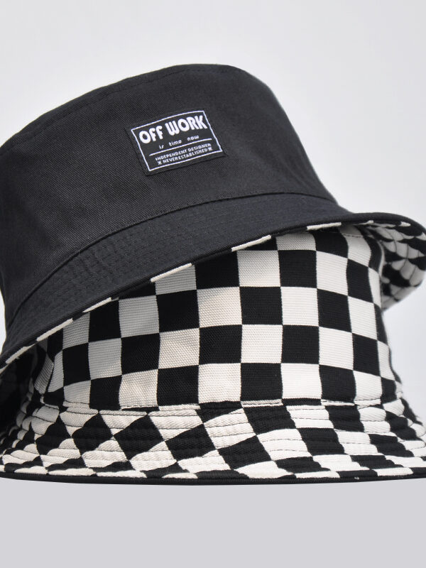 Checkerboard Reversible Bucket Hat