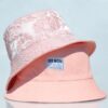 26090062_1 Pink Crushed-Pleat Reversible Bucket Hat