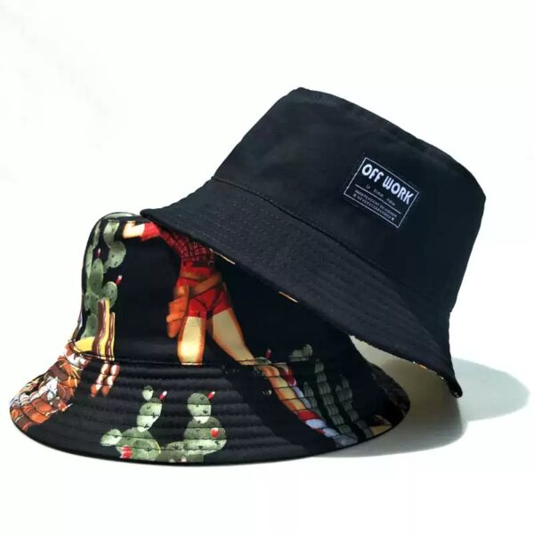Figure Print Reversible Bucket Hat