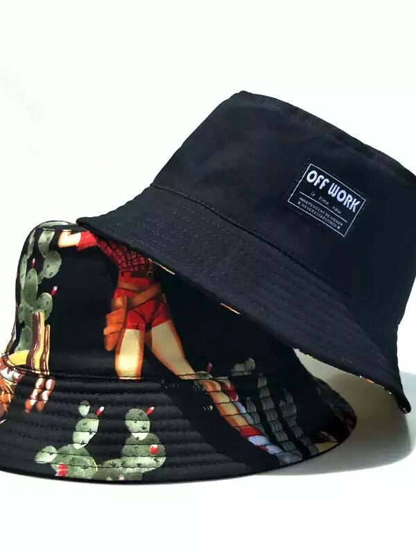 Figure Print Reversible Bucket Hat