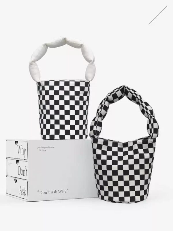 Checkered Bucket Bag