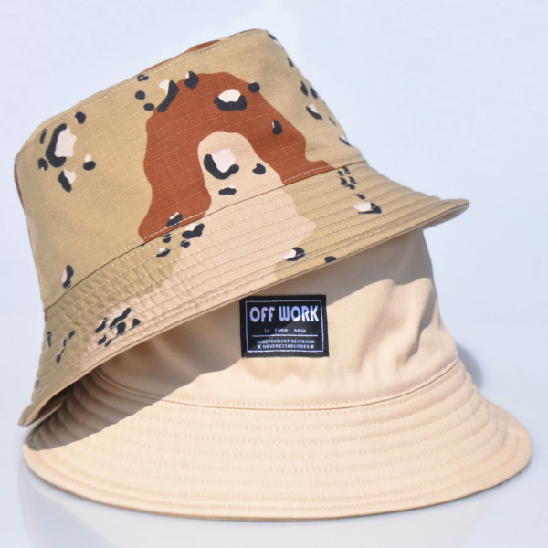 Khaki Camo Reversible Bucket Hat