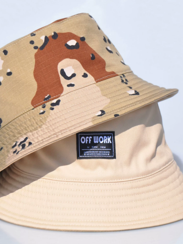 Khaki Camo Reversible Bucket Hat