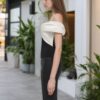 Asymmetrical shoulder twisted pleated top