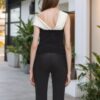 Asymmetrical shoulder twisted pleated top