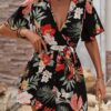 Loose-printed jumpsuit