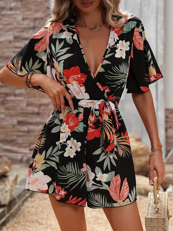 Loose-printed jumpsuit