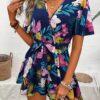 Beach one-piece swimsuit12 Loose-printed jumpsuit