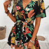 Beach one-piece swimsuit3 Loose-printed jumpsuit