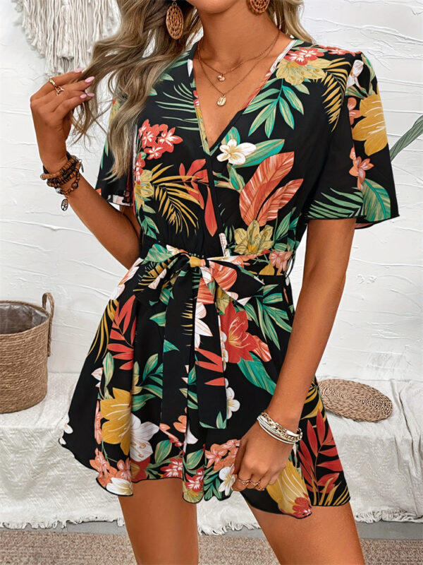 Beach one-piece swimsuit3 Loose-printed jumpsuit
