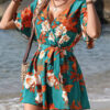 Beach one-piece swimsuit6 Loose-printed jumpsuit