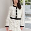 Little Chanel-style buttoned cardigan top and shorts set